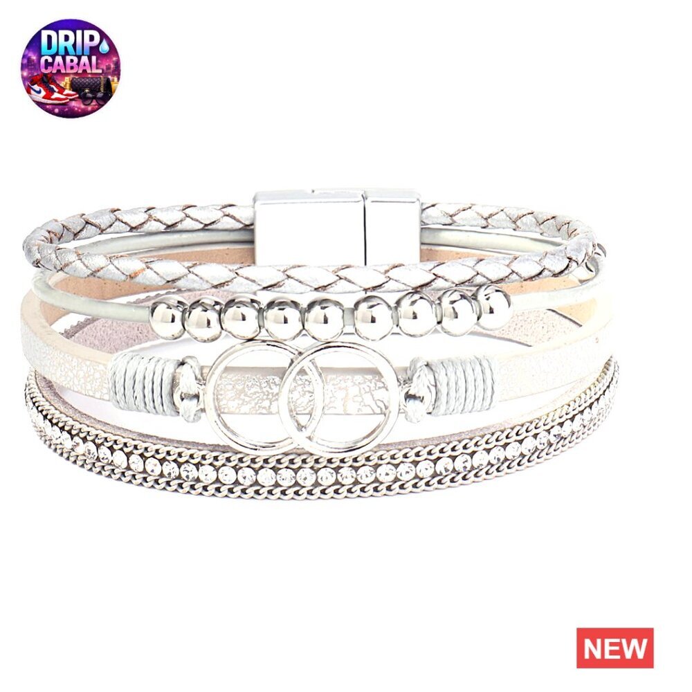 Leather Wrap Bracelet Stackable Infinity Cuff Boho Western Hippie Jewelry
